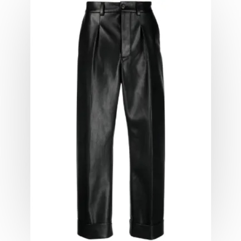 Nanushka Straight-Leg Leather Pants
